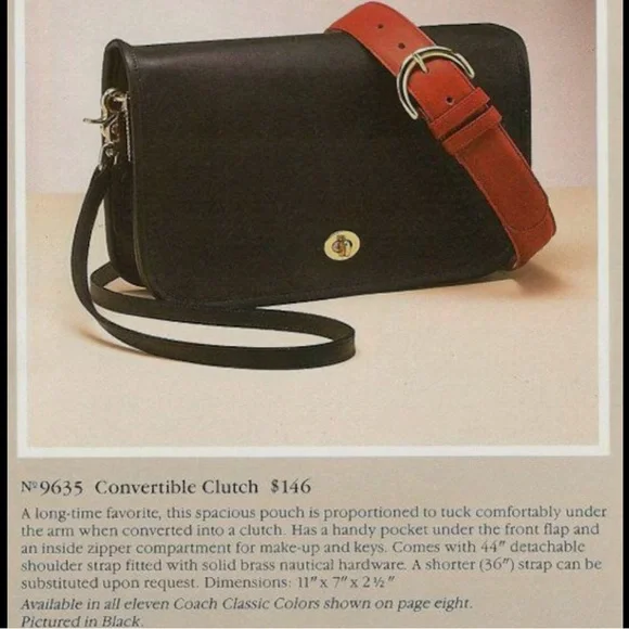 Vintage Coach Red Convertible Clutch #9365 - Picture 15 of 15